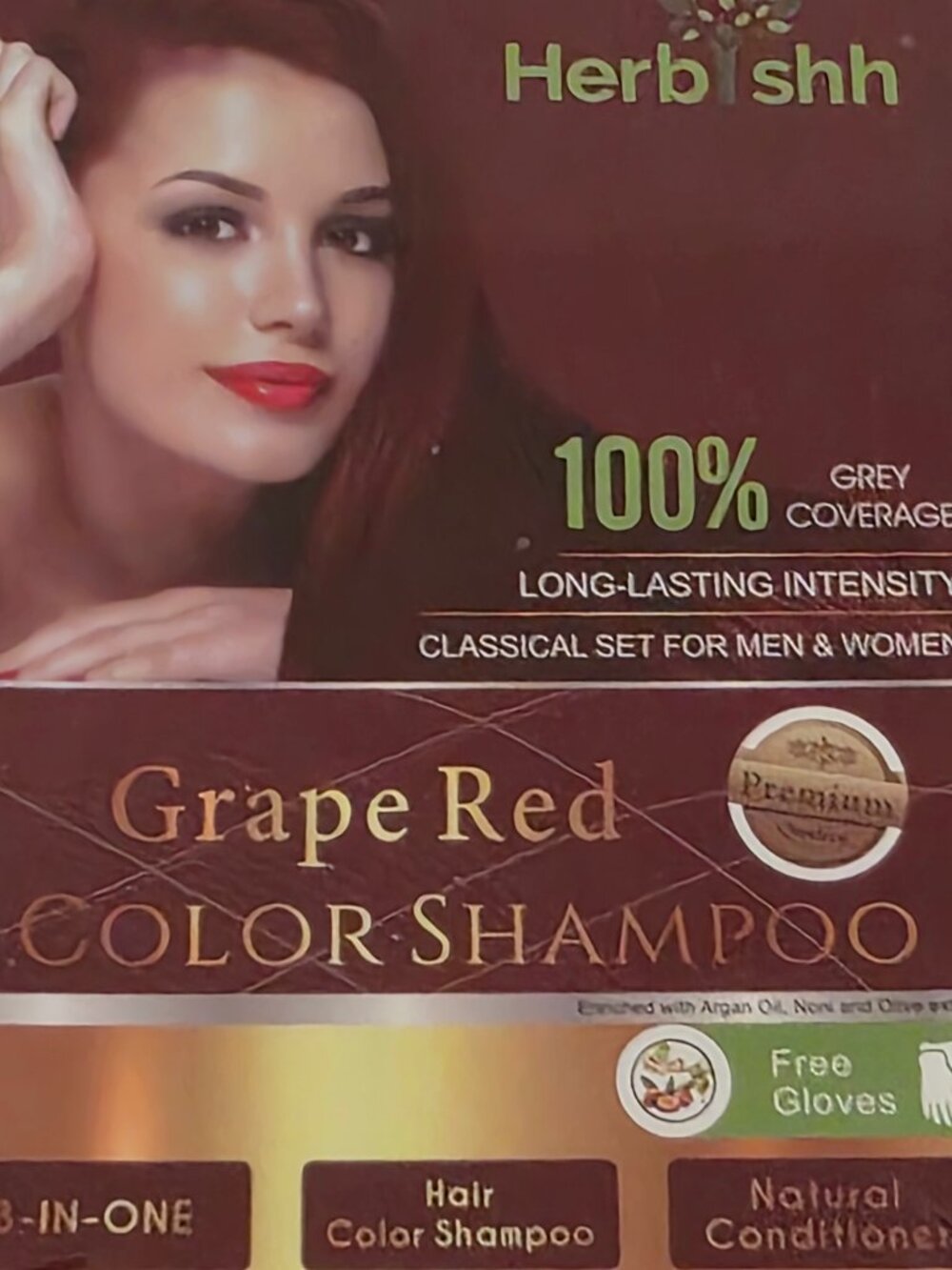 Herbishh Grape red 3 in 1 color shampoo